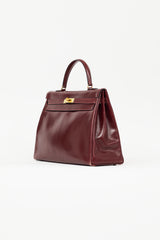 Hermès 1981 Bordeaux Box Kelly Retourne 35 Bag Bag