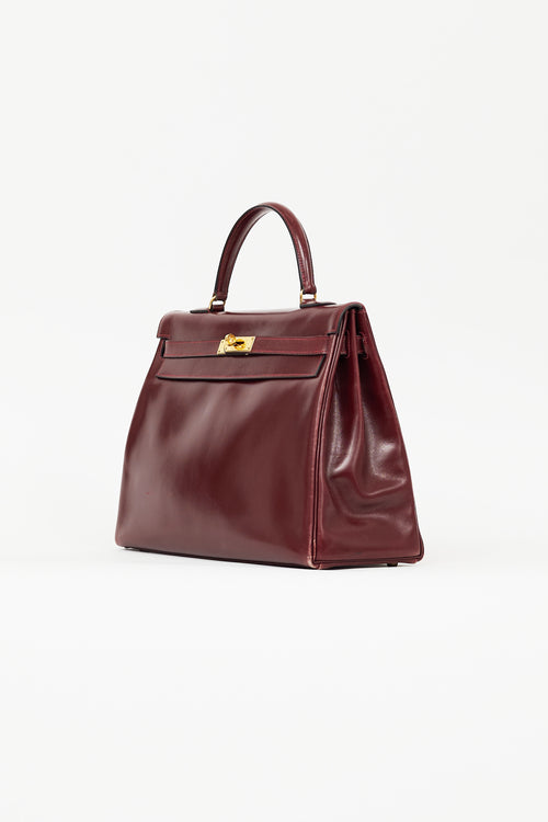 Hermès 1981 Bordeaux Box Kelly Retourne 35 Bag Bag