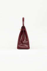 Hermès 1981 Bordeaux Box Kelly Retourne 35 Bag Bag