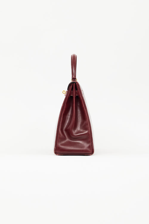 Hermès 1981 Bordeaux Box Kelly Retourne 35 Bag Bag