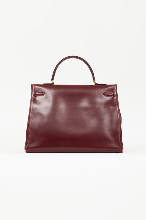 Hermès 1981 Bordeaux Box Kelly Retourne 35 Bag Bag