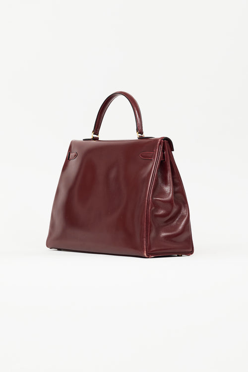 Hermès 1981 Bordeaux Box Kelly Retourne 35 Bag Bag