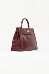 Hermès 1981 Bordeaux Box Kelly Retourne 35 Bag Bag