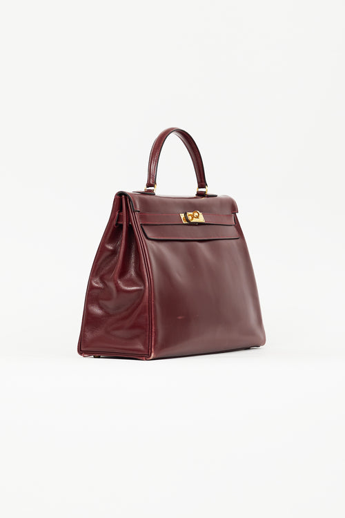 Hermès 1981 Bordeaux Box Kelly Retourne 35 Bag Bag