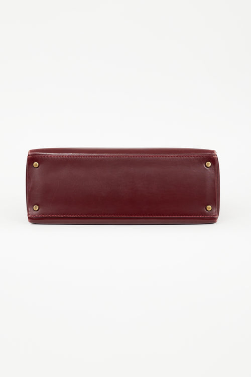Hermès 1981 Bordeaux Box Kelly Retourne 35 Bag Bag