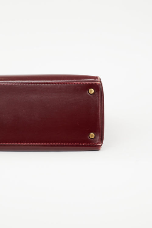 Hermès 1981 Bordeaux Box Kelly Retourne 35 Bag Bag