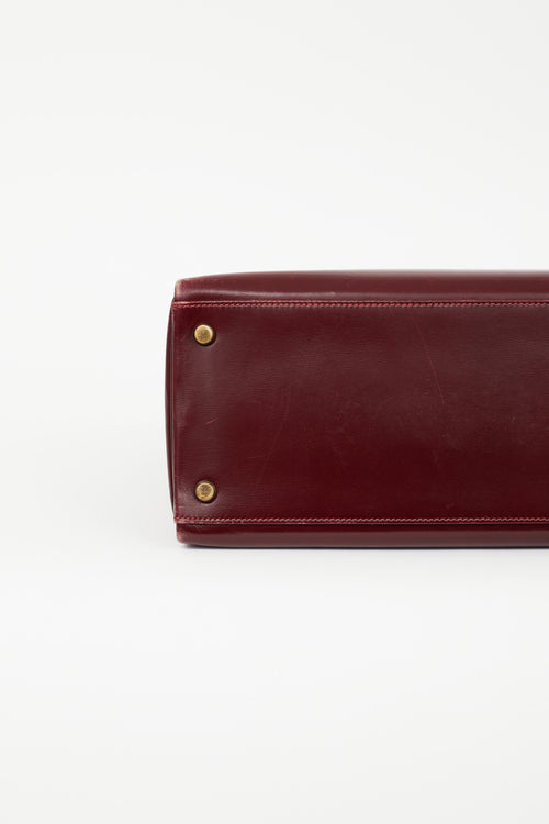 Hermès 1981 Bordeaux Box Kelly Retourne 35 Bag Bag