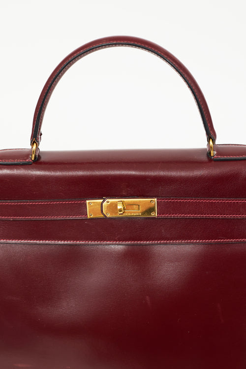 Hermès 1981 Bordeaux Box Kelly Retourne 35 Bag Bag