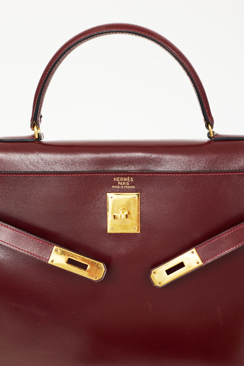 Hermès 1981 Bordeaux Box Kelly Retourne 35 Bag Bag