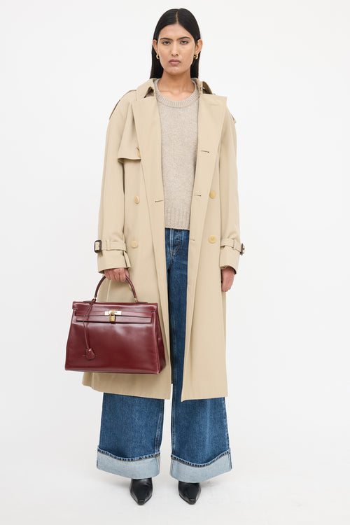 Hermès 1981 Bordeaux Box Kelly Retourne 35 Bag Bag