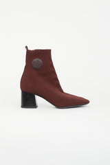 Hermès Burgundy Volver 60 Knit Ankle Boot