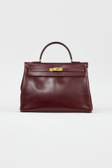 Hermès 1981 Bordeaux Box Kelly Sellier 35 Bag