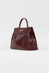 Hermès 1981 Bordeaux Box Kelly Sellier 35 Bag