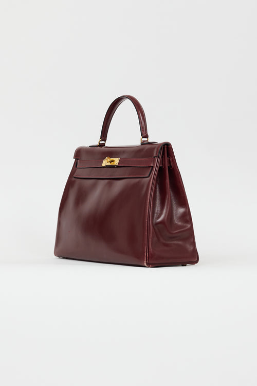 Hermès 1981 Bordeaux Box Kelly Sellier 35 Bag
