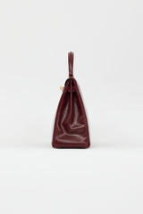 Hermès 1981 Bordeaux Box Kelly Sellier 35 Bag
