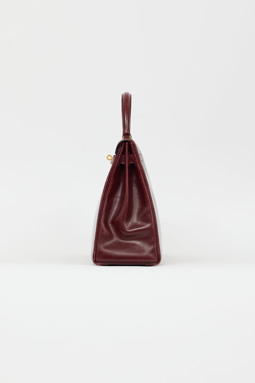 Hermès 1981 Bordeaux Box Kelly Sellier 35 Bag