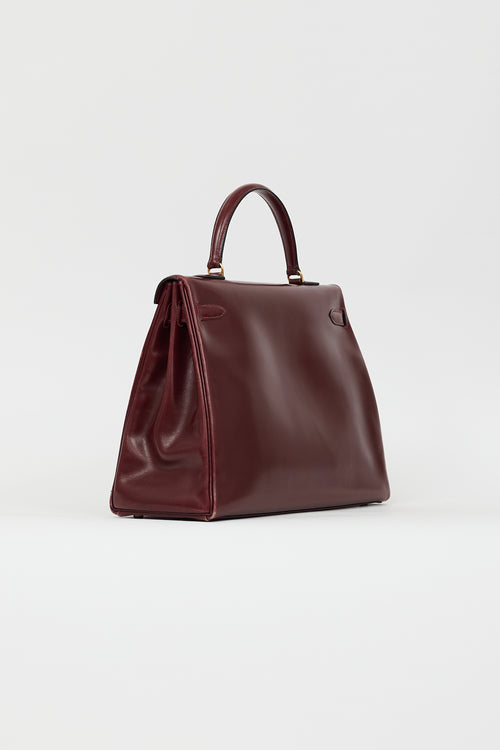 Hermès 1981 Bordeaux Box Kelly Sellier 35 Bag
