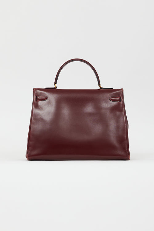 Hermès 1981 Bordeaux Box Kelly Sellier 35 Bag