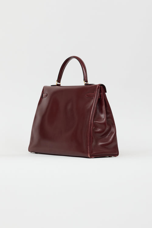 Hermès 1981 Bordeaux Box Kelly Sellier 35 Bag
