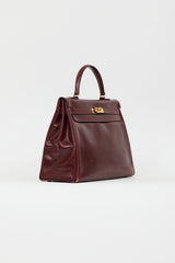 Hermès 1981 Bordeaux Box Kelly Sellier 35 Bag