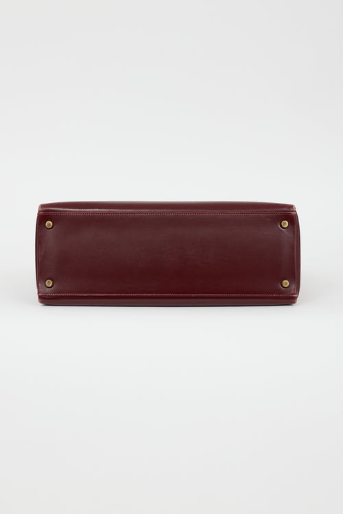 Hermès 1981 Bordeaux Box Kelly Sellier 35 Bag