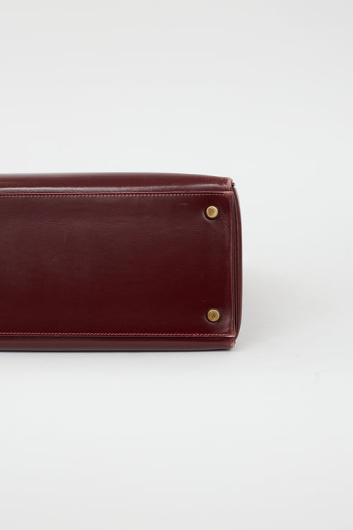Hermès 1981 Bordeaux Box Kelly Sellier 35 Bag