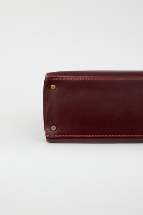 Hermès 1981 Bordeaux Box Kelly Sellier 35 Bag
