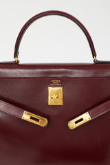 Hermès 1981 Bordeaux Box Kelly Sellier 35 Bag