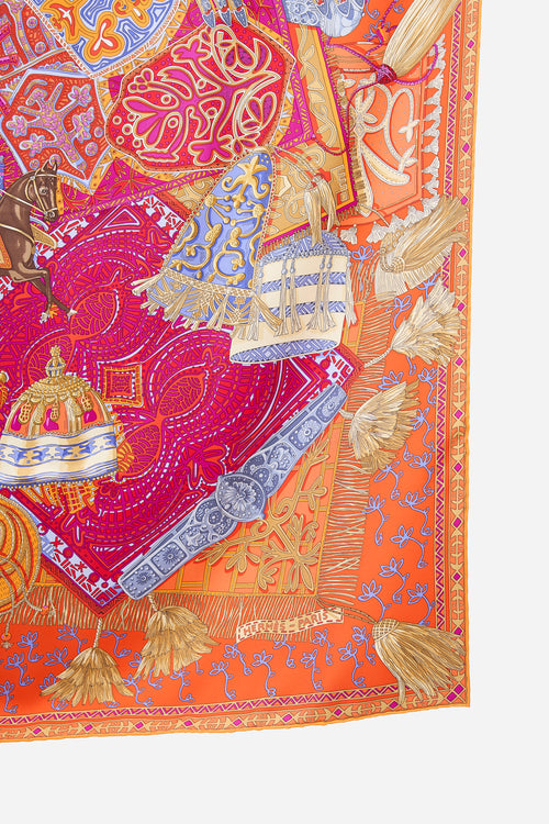 Hermès 2015 Silk Cavaliers du Caucase 90 Scarf