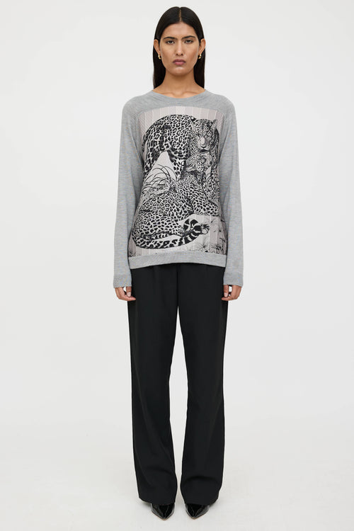 Hermès Cashmere Jungle Love Twillaine Knit Top