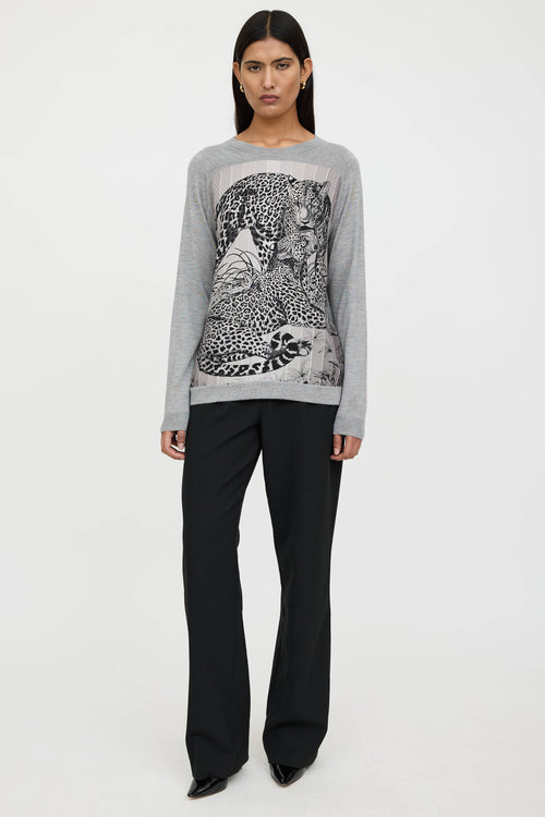 Hermès Cashmere Jungle Love Twillaine Knit Top