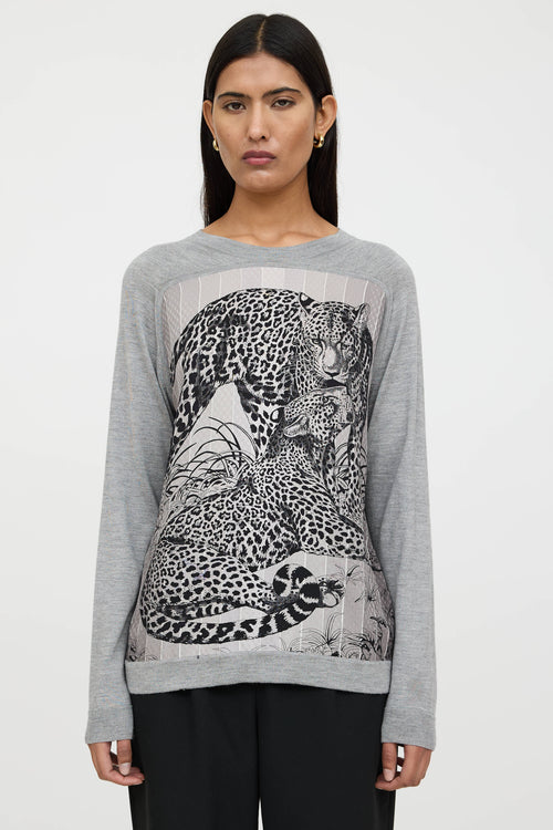 Hermès Cashmere Jungle Love Twillaine Knit Top