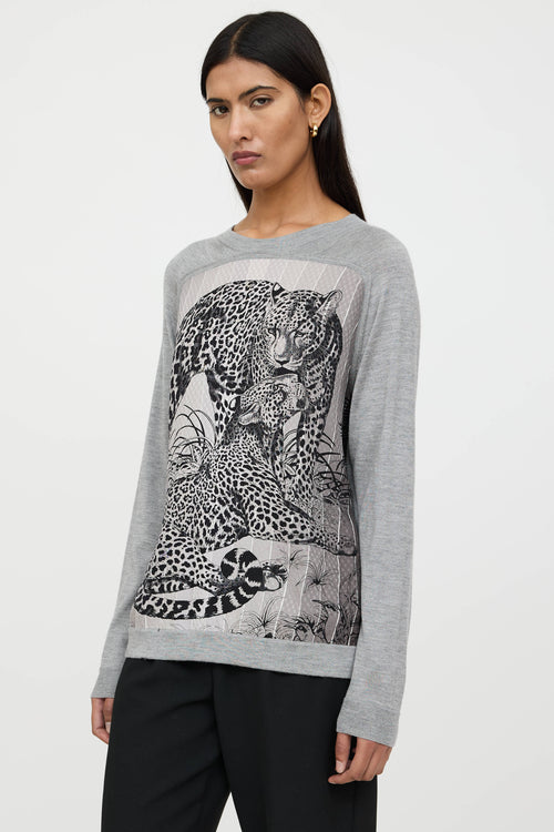 Hermès Cashmere Jungle Love Twillaine Knit Top