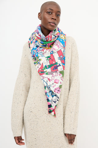 Hermès Cashmere & Silk L'Epopee d'Hermes 140 Shawl
