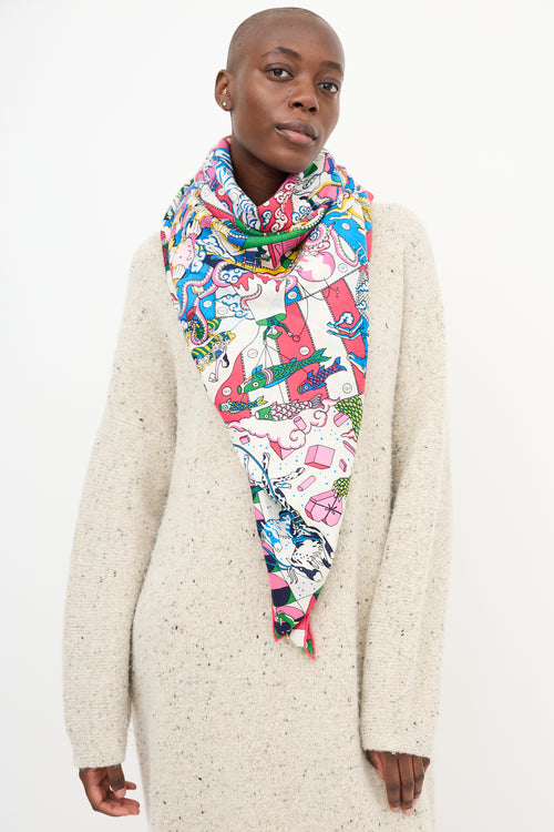 Hermès Cashmere & Silk L'Epopee d'Hermes 140 Shawl