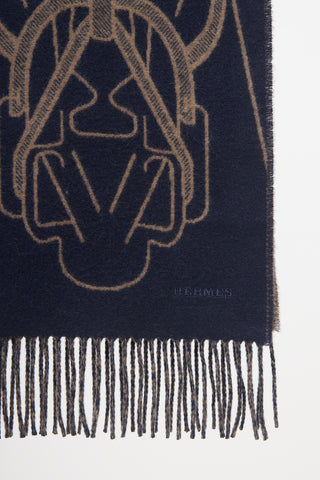 Hermès Cashmere Tete-a-Tete Equestre Scarf