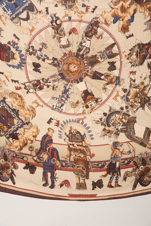 Hermès Cashmere & Silk Kachinas 140 Shawl