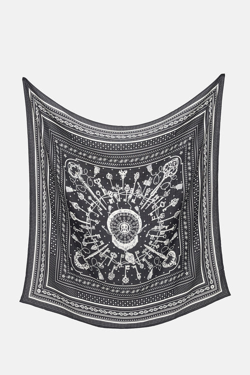 Hermès Cashmere Les Cles Bandana 140 Scarf