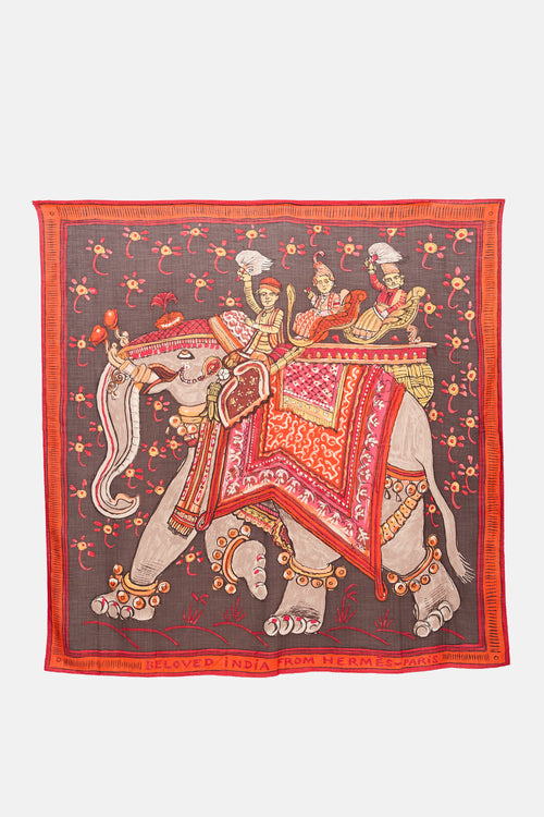 Hermès Cashmere & Silk Beloved India 140 Scarf
