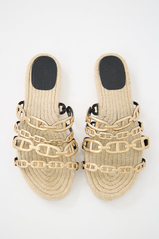 Hermès Ancone Chain Espadrille Sandal