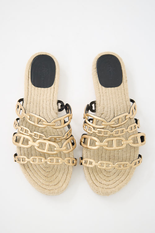 Hermès Ancone Chain Espadrille Sandal