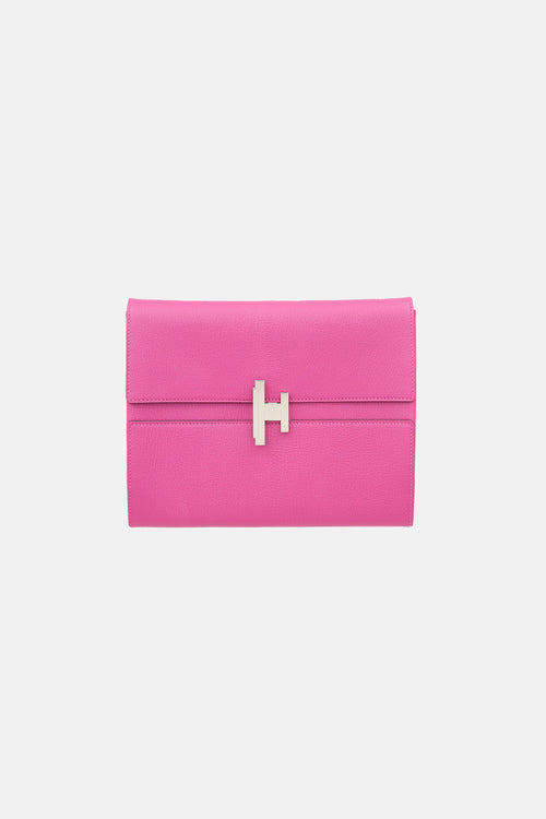 Hermès 2017 Rose Pourpre Mysore Cinhetic Clutch