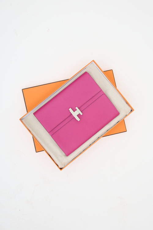 Hermès 2017 Rose Pourpre Mysore Cinhetic Clutch