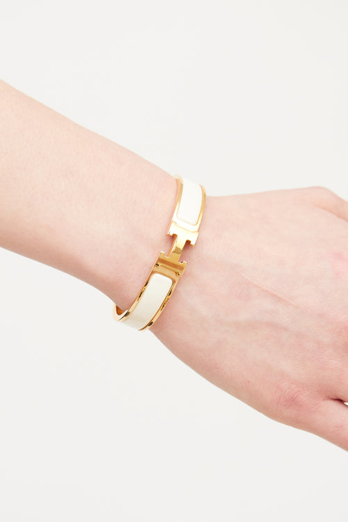 Hermès Craie & Gold Clic H Bracelet