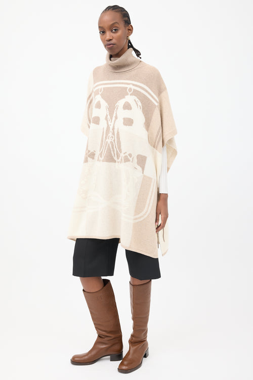 Hermès Cream & Brown Brides De Gala Sweater Cape