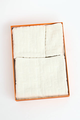 Naturel Stairs Three Piece Towel Set