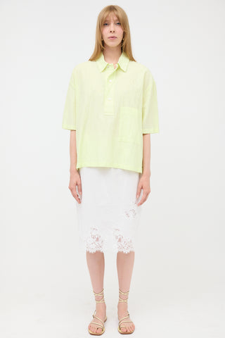 Hermès Crinkled Chemise Polo Top