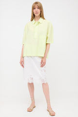 Hermès Crinkled Chemise Polo Top