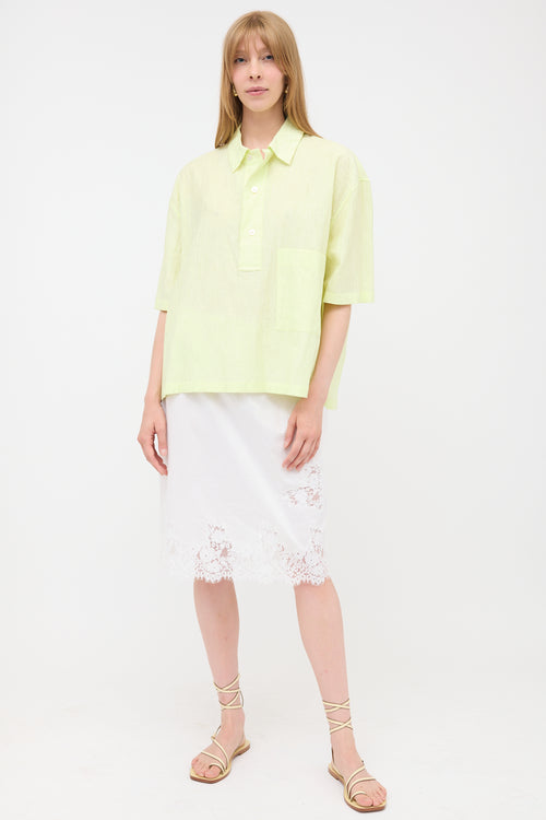 Hermès Crinkled Chemise Polo Top