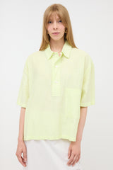 Hermès Crinkled Chemise Polo Top